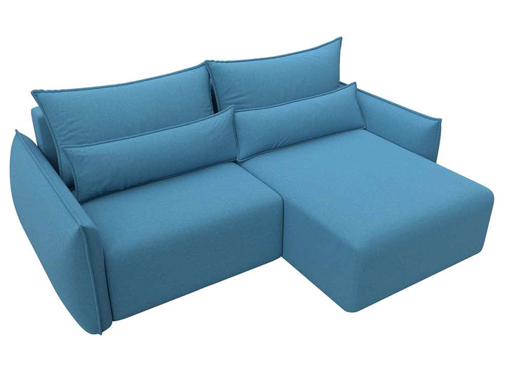 Диван угловой Лига-051 НПБ угол универсальный РОГОЖКА Амур 10 голубой