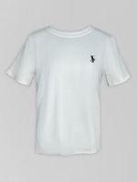 Футболка LJHY 2509 однотонная укороченная с логотипом на груди