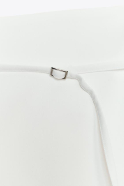 ZARA ЮБКА-ШОРТЫ С РЕМНЕМ, БЕЛЫЙ