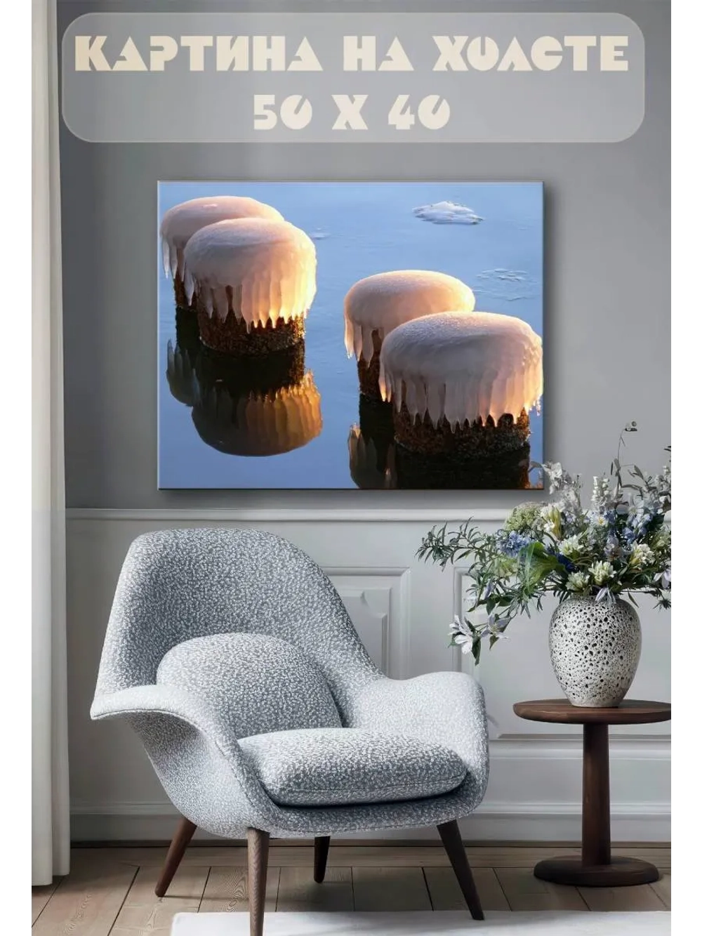 Картина на стену 40 X 50 Льдины
