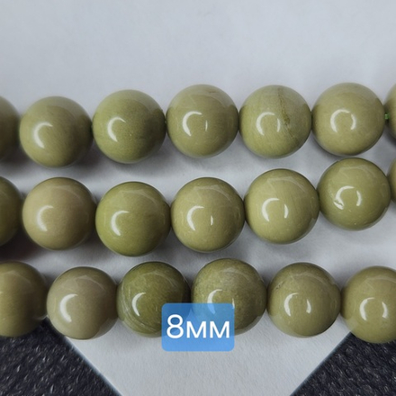 Агат Алашань, цвет авакадо, шар 8 мм, штучно