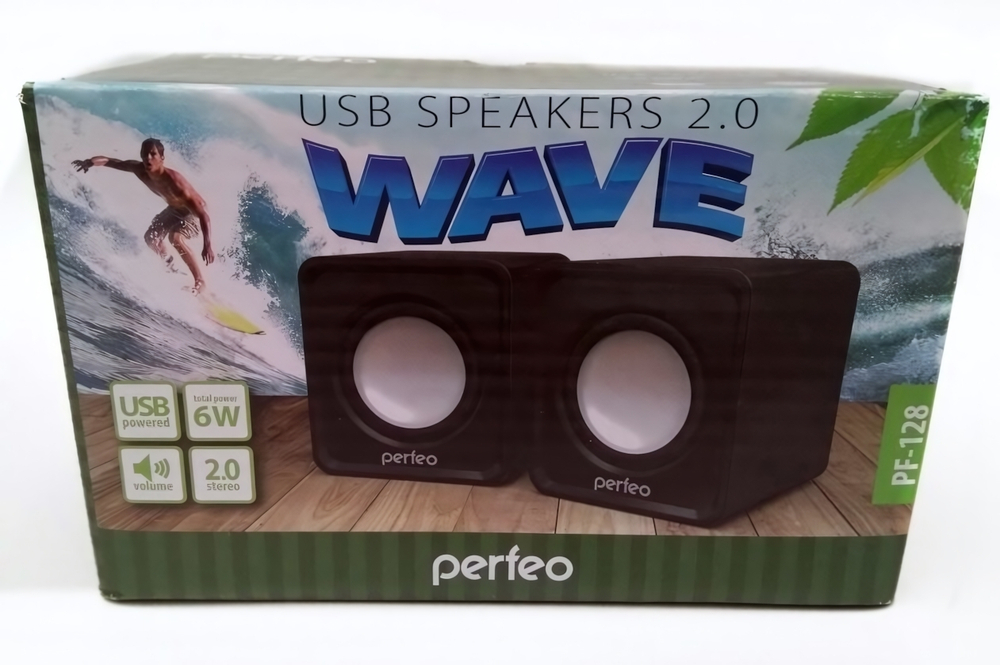 Колонки Perfeo WAVE 2*3 USB Black