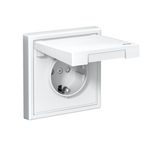 Розетка ArtGallery 16А IP44 с заземл. защ. шторки с крышкой механизм бел. SE GAL440146