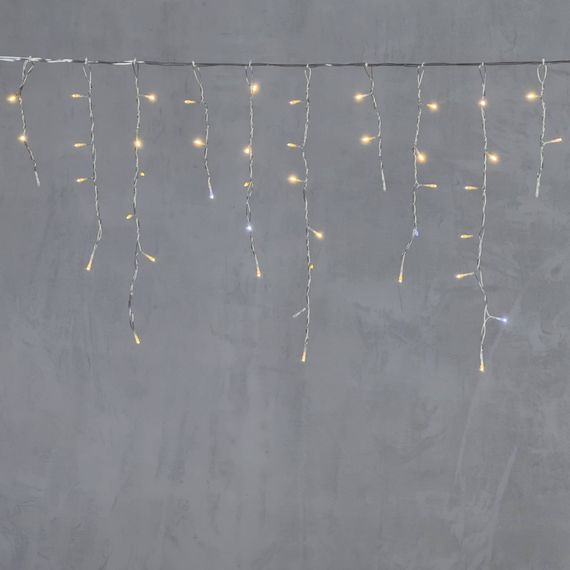 Светодиодная бахрома 4,9*0,5 м., 240 теплых белых LED ламп, мерцание, прозрачный провод ПВХ, Beauty Led (PIL240BLW-10-2WW)