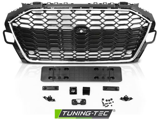 Решётка радиатора SPORT CHROME BLACK PDC для AUDI A4 B9 20-