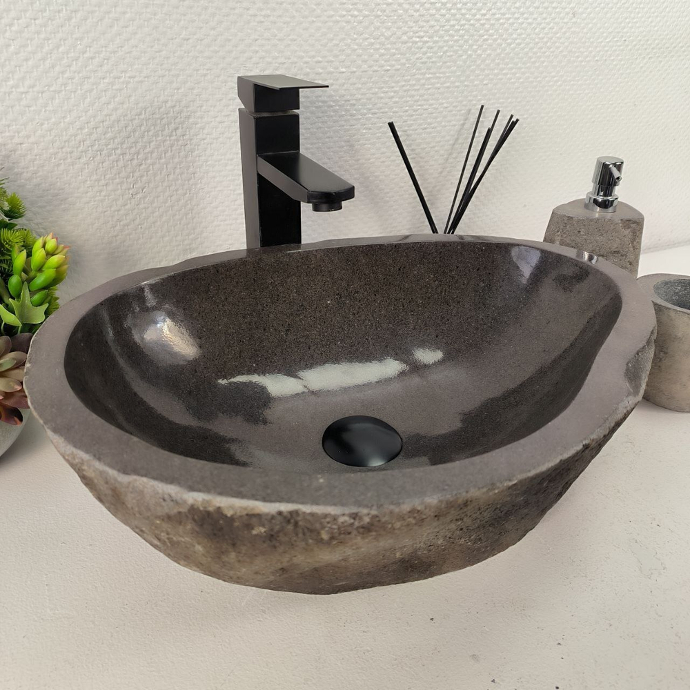 Раковина из речного камня RS-65593 50*35*15 0856
