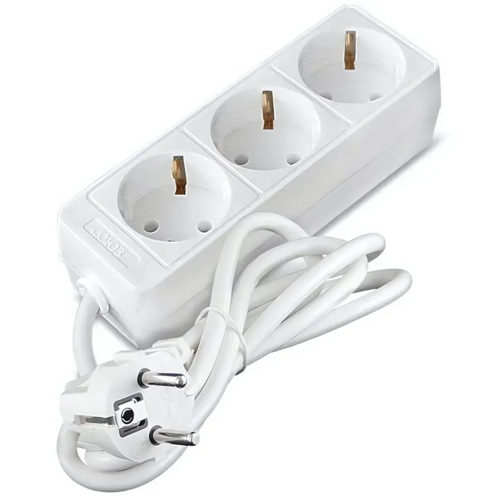 Удлинитель 3гнезда 7м с заземлением ПВС 2200Вт 3x0.75мм² Союз (30)