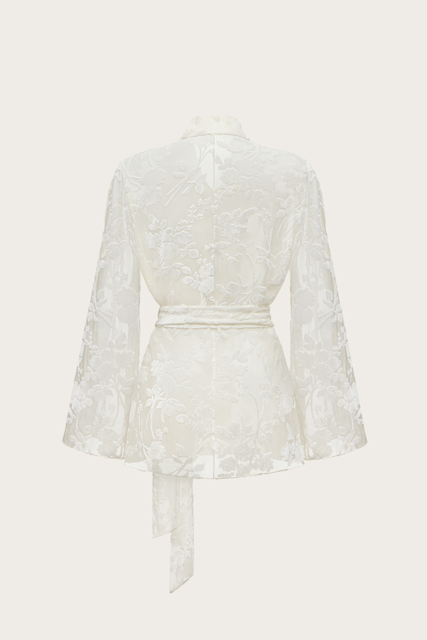 ЖАКЕТ ИЗ ПАНБАРХАТА С ВОРОТНИКОМ