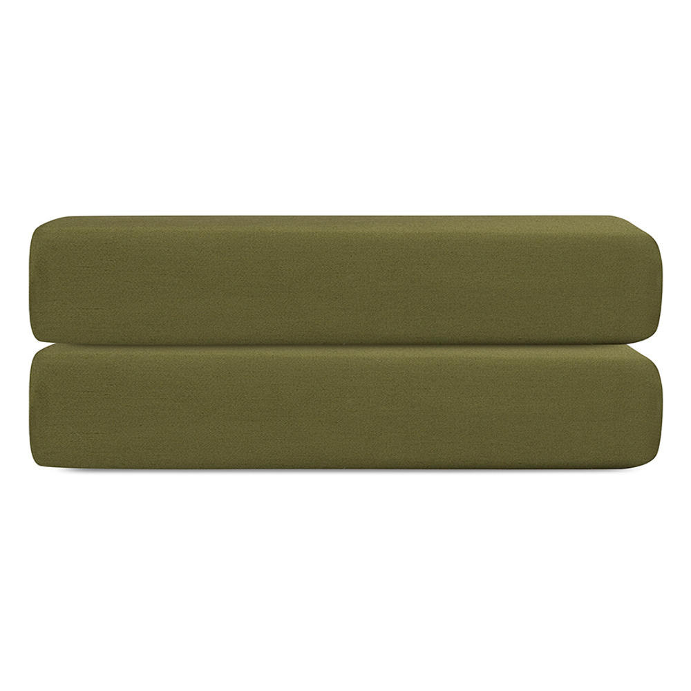 Простыня на резинке из сатина из коллекции meditation, olive, 180х200х30 см
