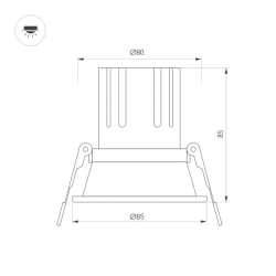 Светильник MS-FLOW-BUILT-R85-12W Warm3000 (WH, 38 deg, 230V) (Arlight, IP20 Металл, 5 лет) 060915