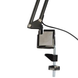 TLD-524 Black-8W-Светильник настольный на струбцине-LED-500Lm-4500K-Dimmer-Цвет-черный