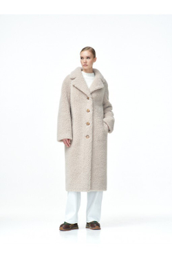 Пальто женское чебурашка из искусственной шерсти, бежевая, SilverFox