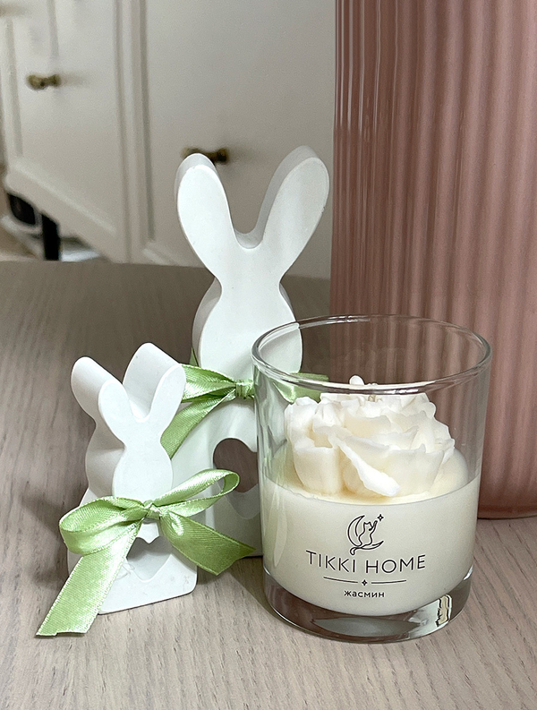 Ароматическая свеча в стакане с крышкой "Жасмин"