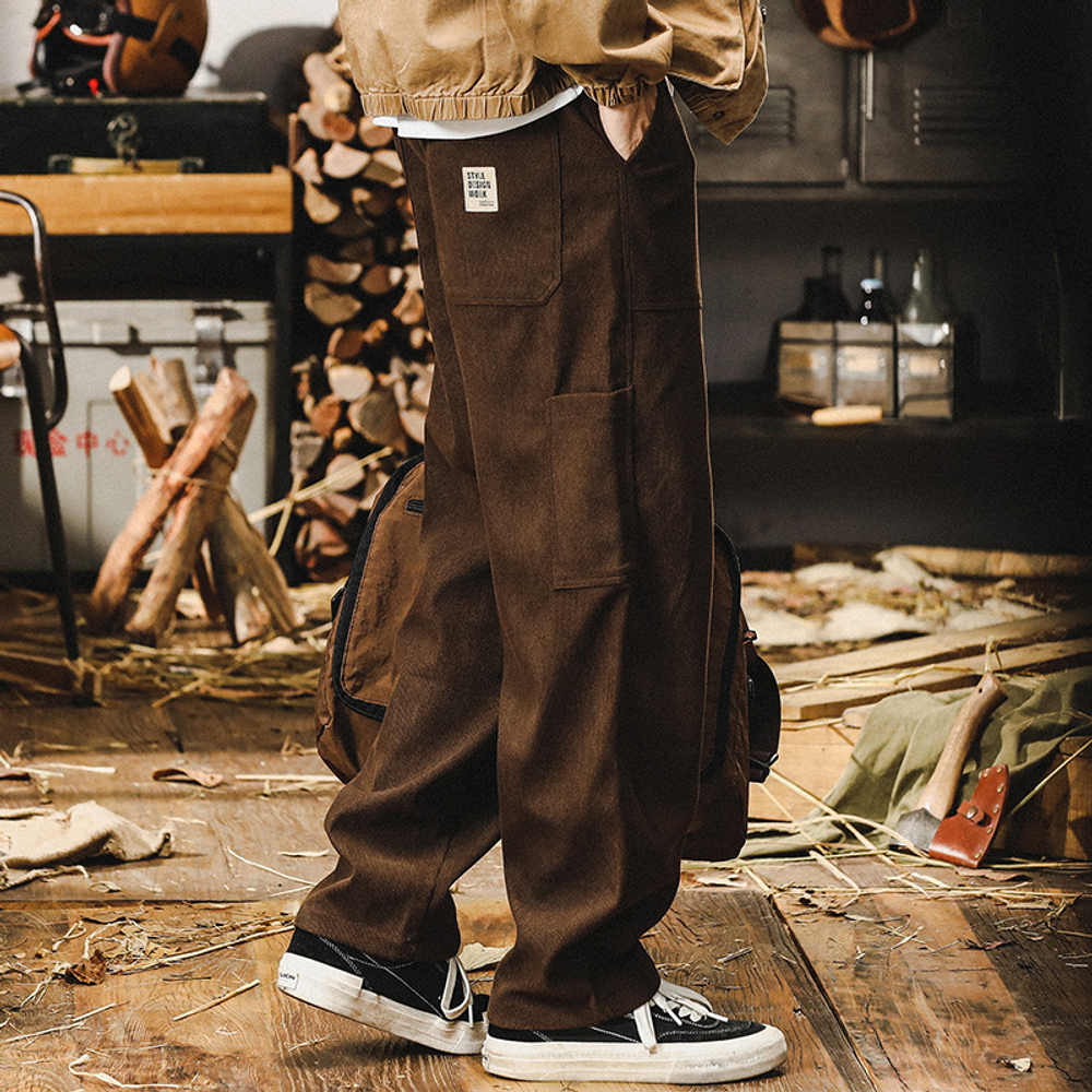 Американские вельветовые брюки для мужчин свободные мужские, брюки мужские весенние и осенние прямые брюки