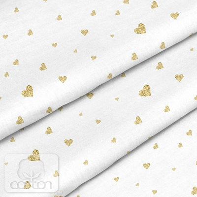 Отрез хлопка "Сердечки" (глиттер)