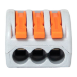 Клемма СМК 222-413 с рычагом 3 отверстия 0,08-2,5(4,0) мм2 EKF PROxima (100.00 шт.)