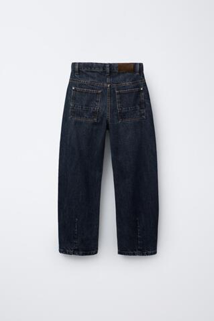 ZARA ДЖИНСЫ BALLOON BAGGY, СИНИЙ