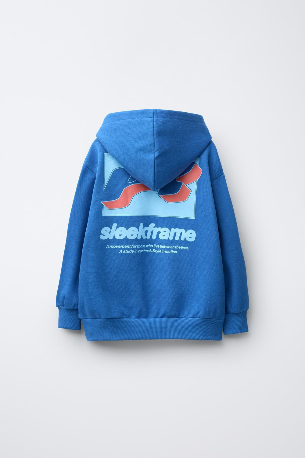 ZARA ХУДИ С КАПЮШОНОМ И НАДПИСЬЮ, СИНИЙ