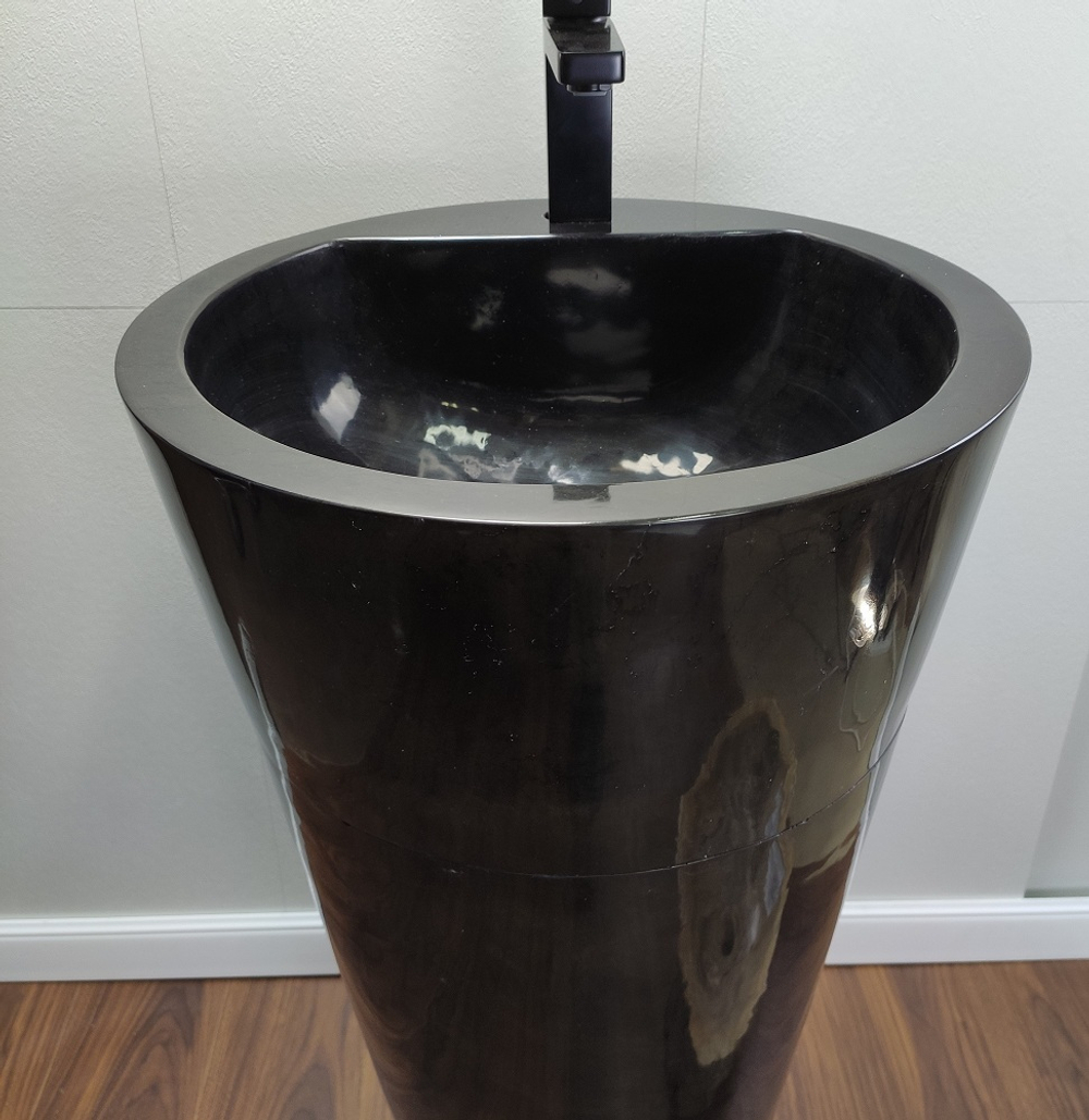 Раковина напольная из мрамора Black MN-01363 (45*45*90 см)