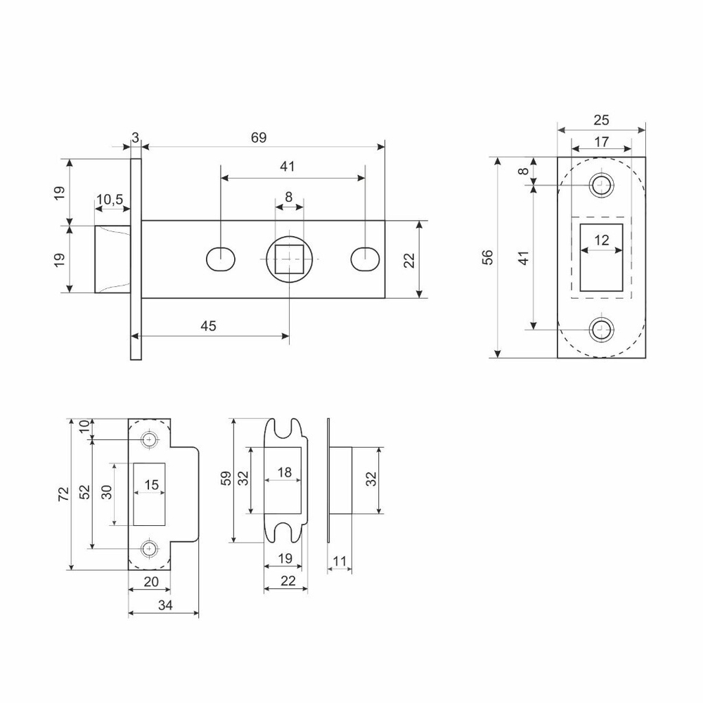 Комплект для двери Аллюр, ВЕНСАН BL+L45-8 BL (26150/S45), 15198, черн мат