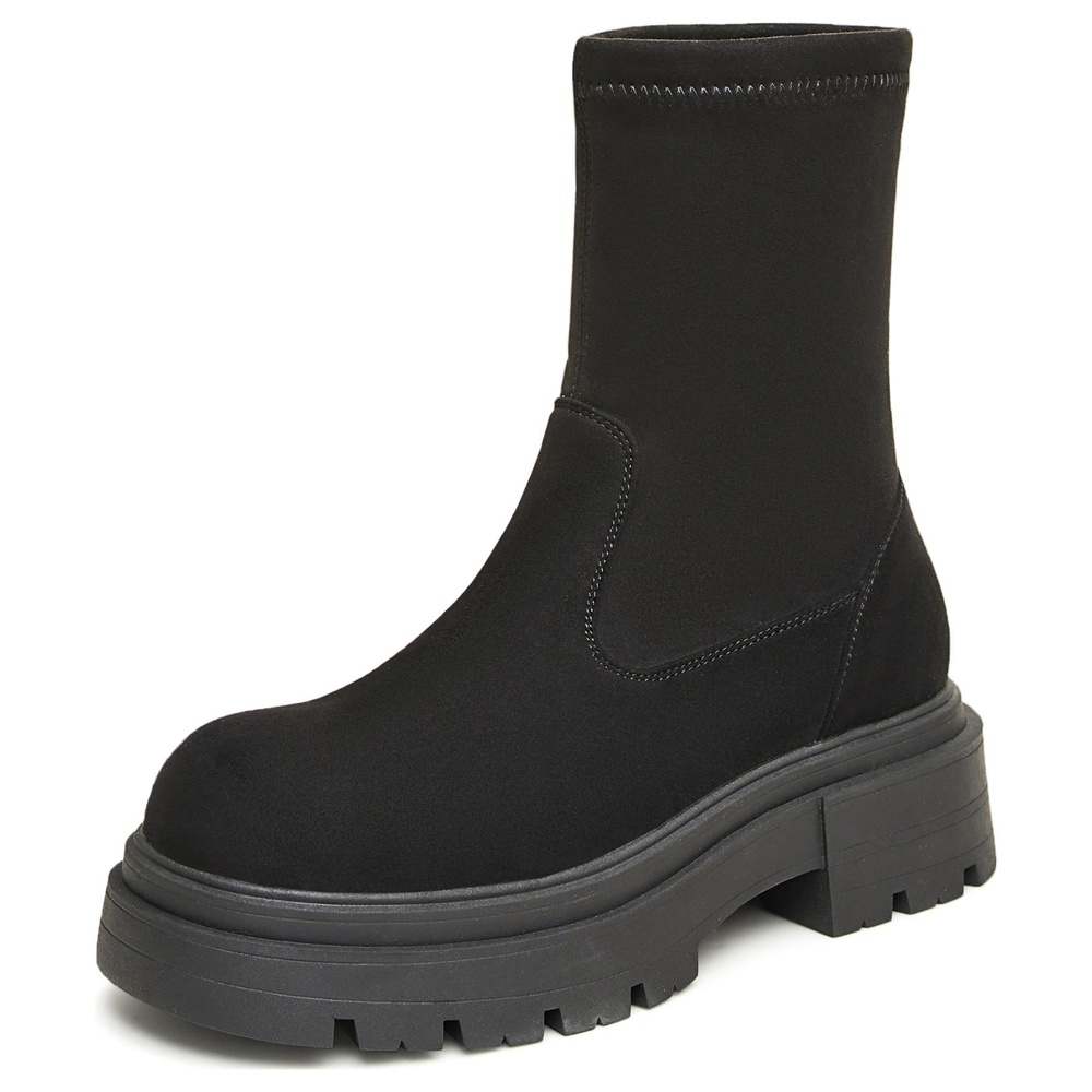 Teenmix Luxury Elegant Slimming Boots Mesh Crew Stretch Boots 5cm Women"s