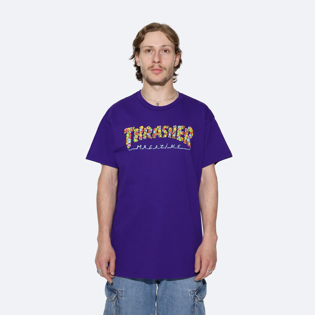 Купить Футболка Thrasher Smile By Spanky T-Shirt (purple)