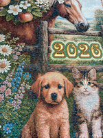 Календарь из гобелена на 2026 год В саду 38х76