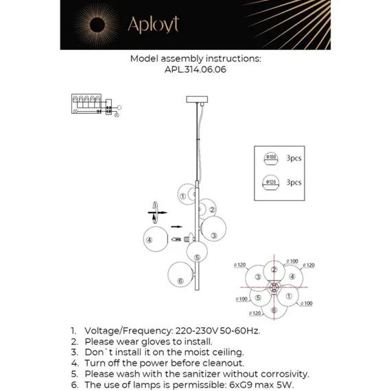 Светильник подвесной APL.314.06.06