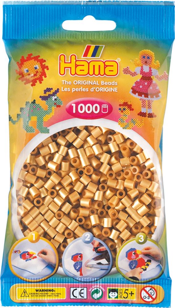 Hama Бусинки для термомозаики Midi золотые, 1000 шт. (207-61)
