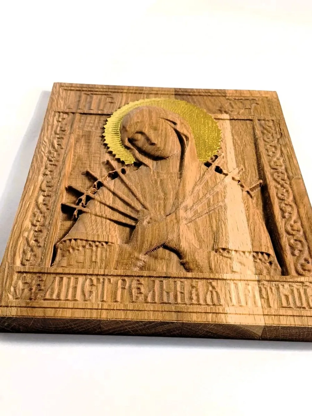 Освященная Икона Семистрельной Богородицы из дуба