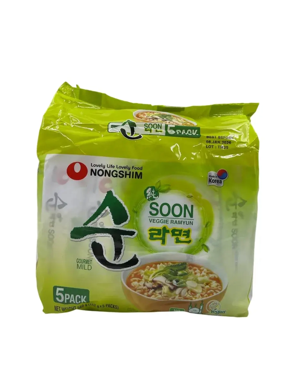 Лапша быстрого приготовления Soon Veggie овощная ,5шт