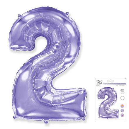 Цифра "2" сиреневый Fm в упаковке