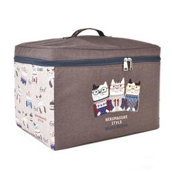 Складной кофр-органайзер для вещей, "NEKOMARUKE", коричневый, 24-7520-3, KUSUGURU