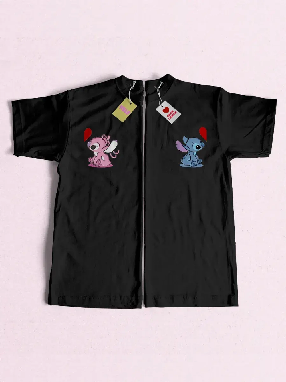 Парные футболки для влюбленных лило и стич