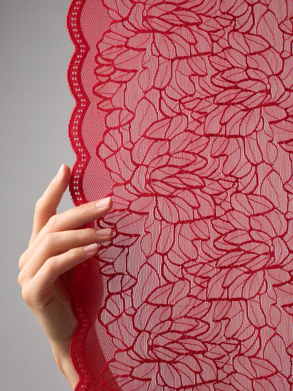 03-295 Кружево эластичное 22 см, красный 100