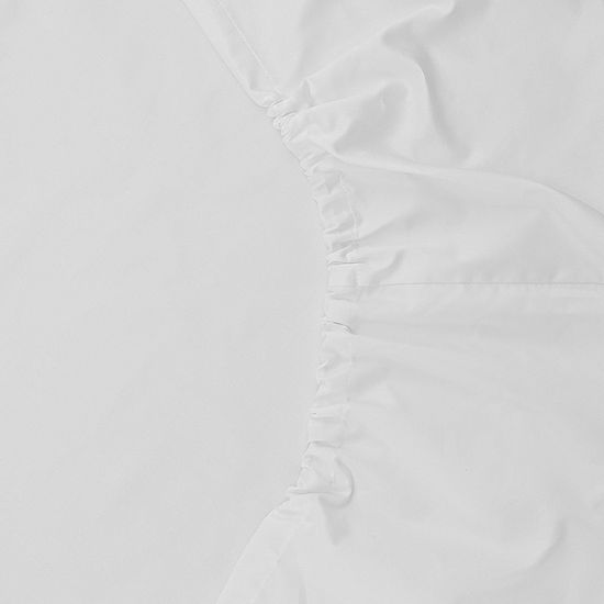 Простыня на резинке из плотного сатина белого цвета из коллекции essential, 160х200х30 см