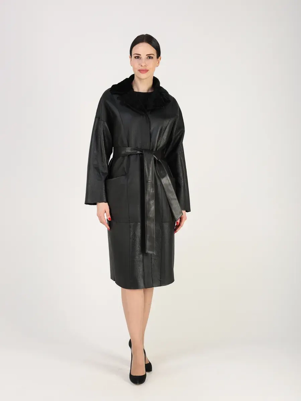 Дубленка зимняя шуба натуральная двухсторонняя оверсайз