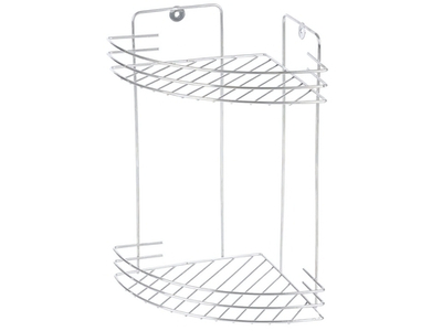 Полка 2-х ярусная угловая 19*19*30см хром "Vento"