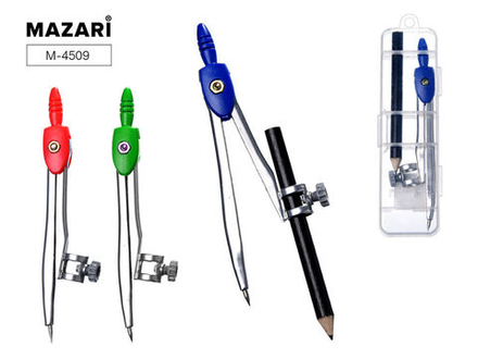 Готовальня MAZARI 2 предмета (циркуль козья ножка+карандаш)