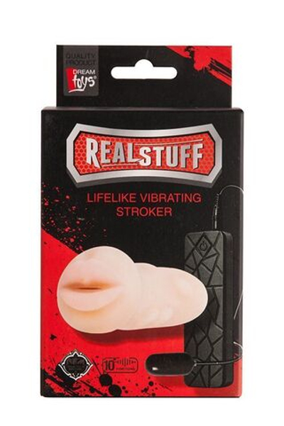 Мастурбатор-ротик с вибрацией REALSTUFF VIBRATING MASTURBATOR MOUTH (Цвет: телесный)