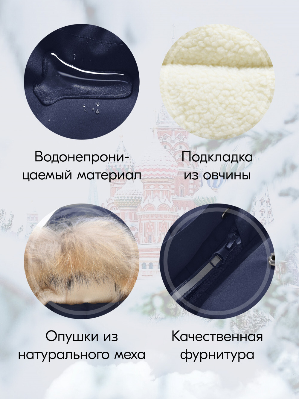Куртка парка зимняя детская подростковая для мальчика с капюшоном и мехом темно-синего цвета 9441TS