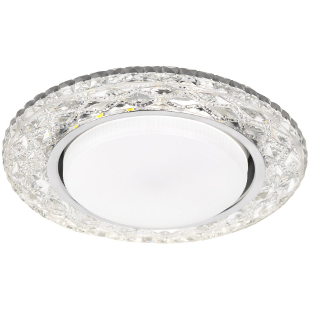 Светильник встраиваемый cо светодиодной подсветкой ЭРА DK LD24 SL/WH под лампу GX53 прозрачный | Встраиваемые LED светильники