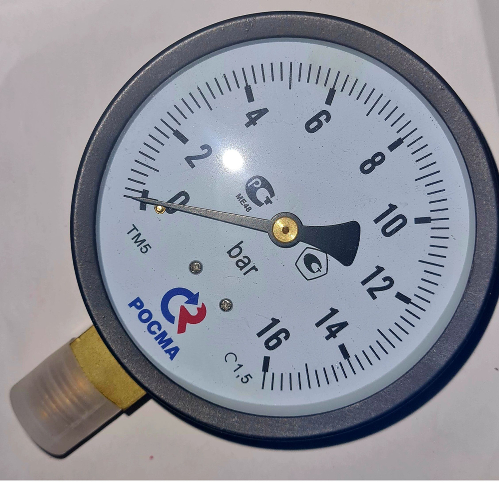 Манометр ТМ-510Р.00 радиальный Дк100мм 0-16bar кл.1,5 G1/2" Росма