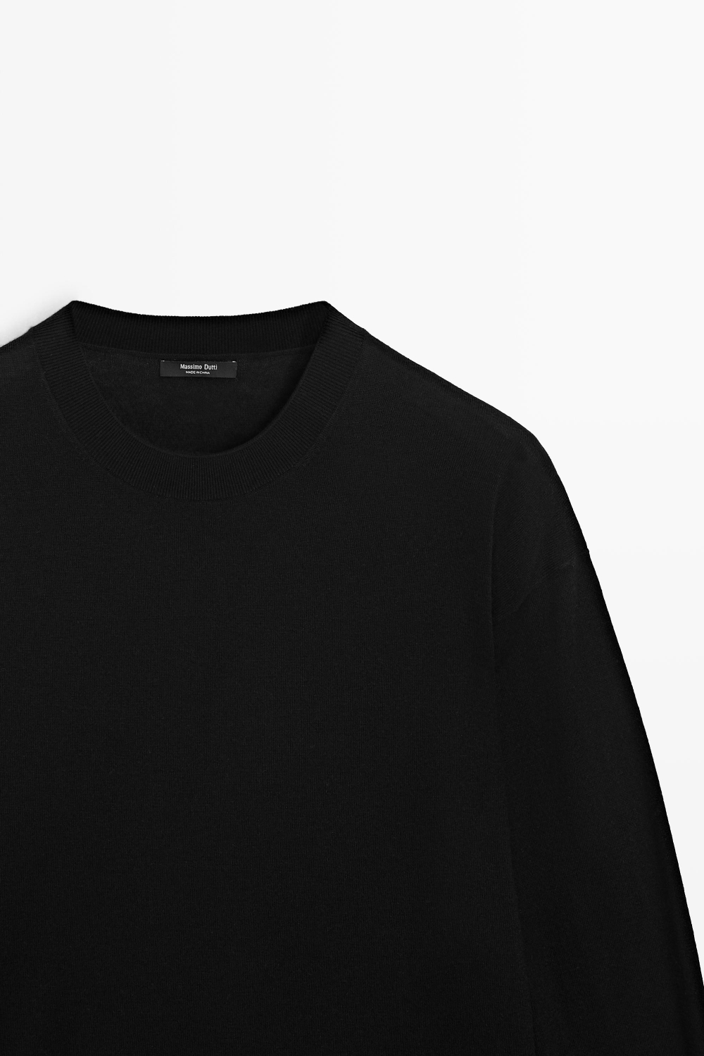 Massimo Dutti Джемпер тонкой вязки из шерсти, черный