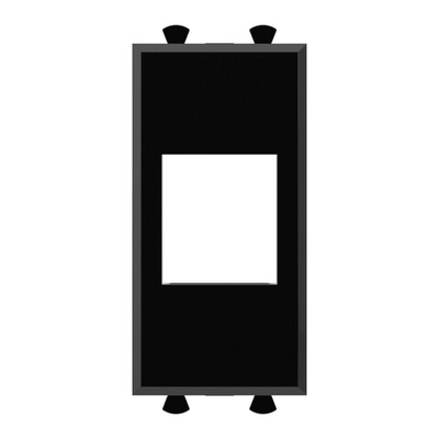 Адаптер без шторки для Keystone, "Avanti", "Черный квадрат", 1 модуль