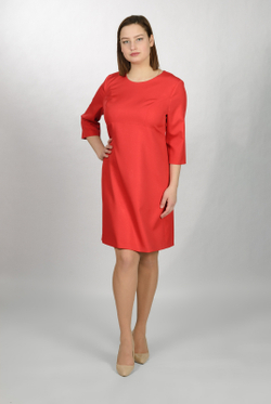 Офисное платье 1696ЮП, красный #118К051696ЮП