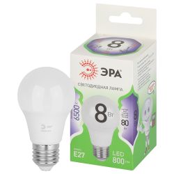 Лампа светодиодная ЭРА GREEN LINE LED A60-8W-865-E27 GL E27 8 Вт груша холодный свет | Лампы cветодиодные Груша (A)