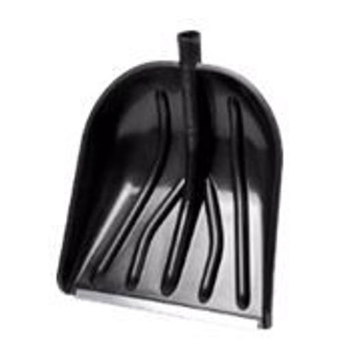 Лопата снеговая пласт. ЦИКЛ   КУПЕЦ   чёрная   410*460  с алюм. планкой, б/чер (d=32)