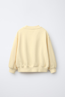 ZARA ТОЛСТОВКА С ПРИНТОМ, ЖЕЛТЫЙ