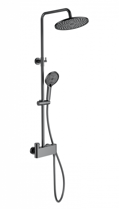 Душевая система с термостатом WONZON & WOGHAND MUSE Corno, Темный графит (WW-B3110-BGG)